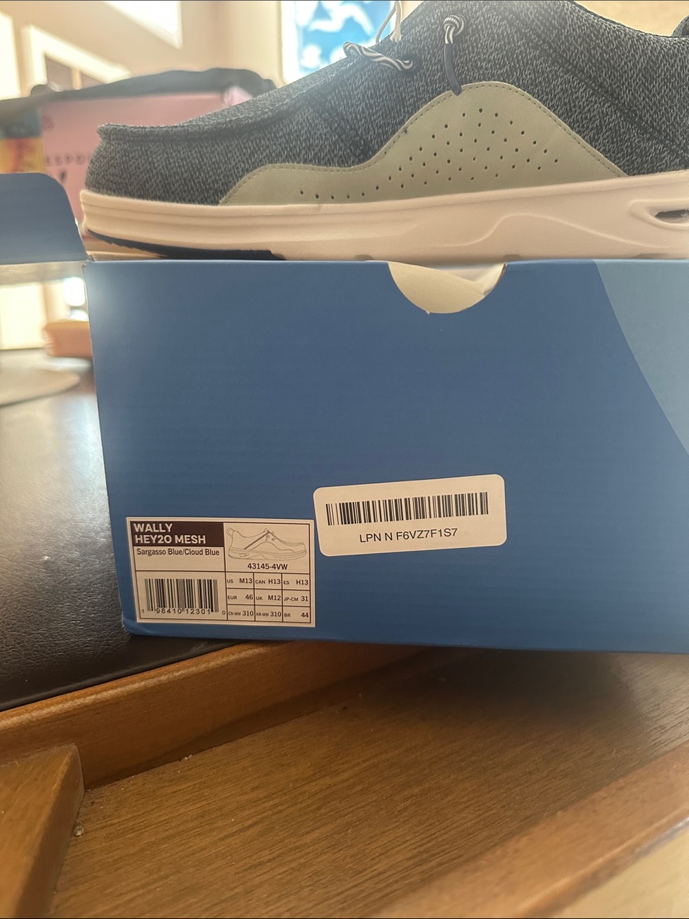 Hey Dude Wally Mesh Slip-On in Blue and Gray